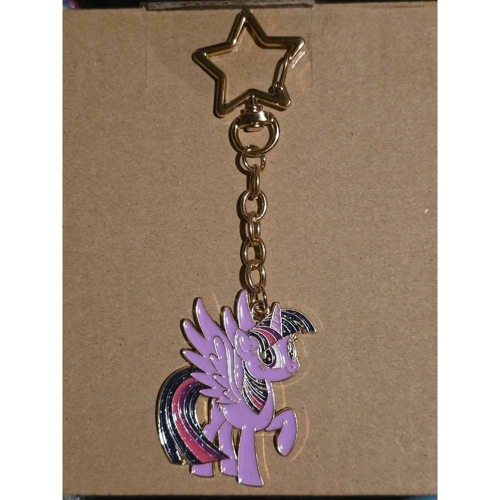 My Little Pony Keychain Charm! Twilight Sparkle! Metal Enamel + Sparkles MLP NEW